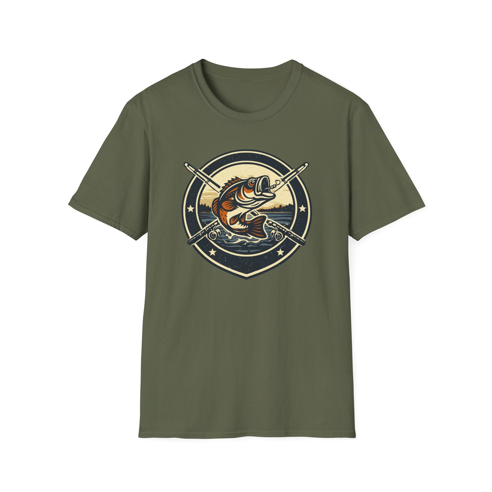 Fish S&P 2 Template 2 design 1 Bass Fishing Badge