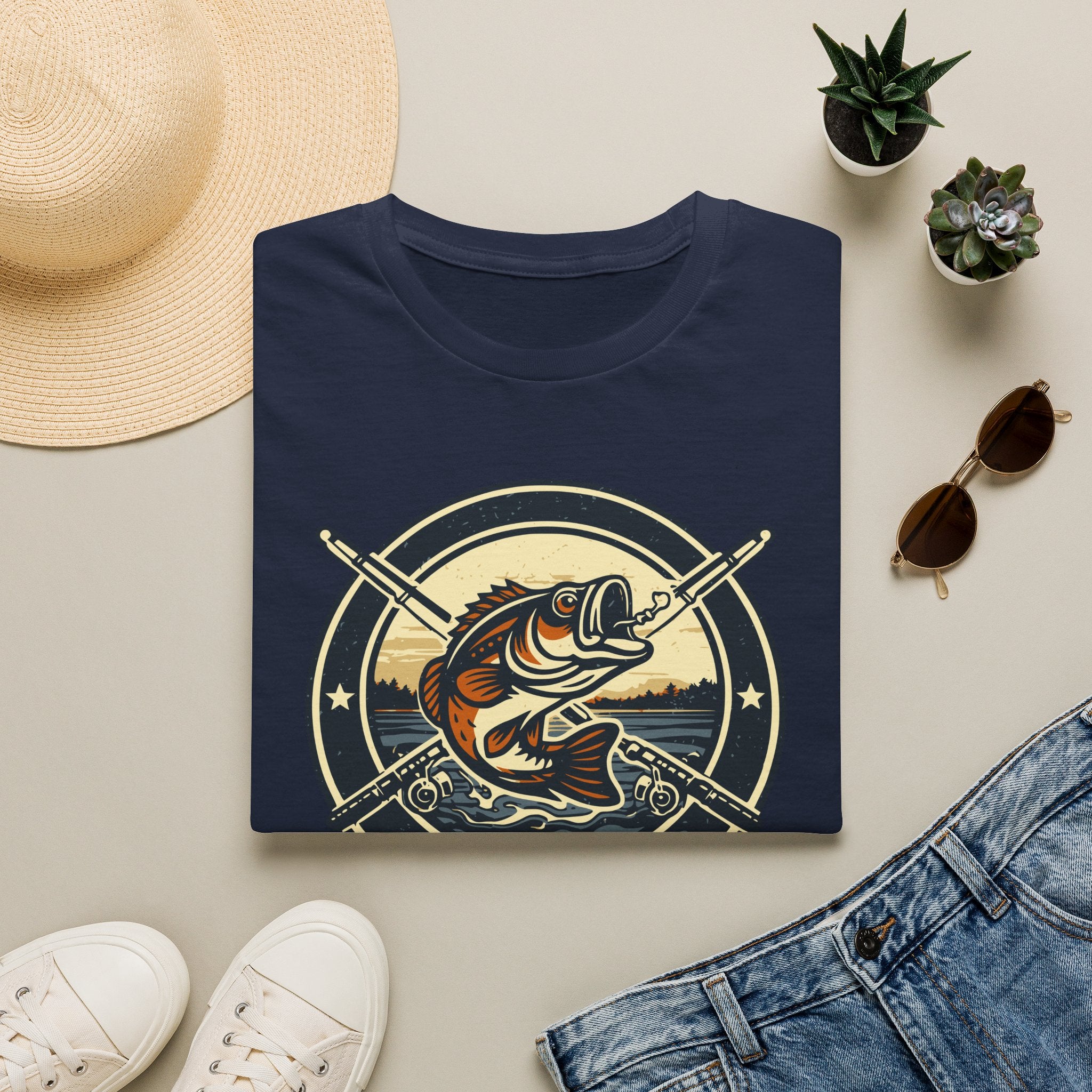 Fish S&P 2 Template 2 design 1 Bass Fishing Badge