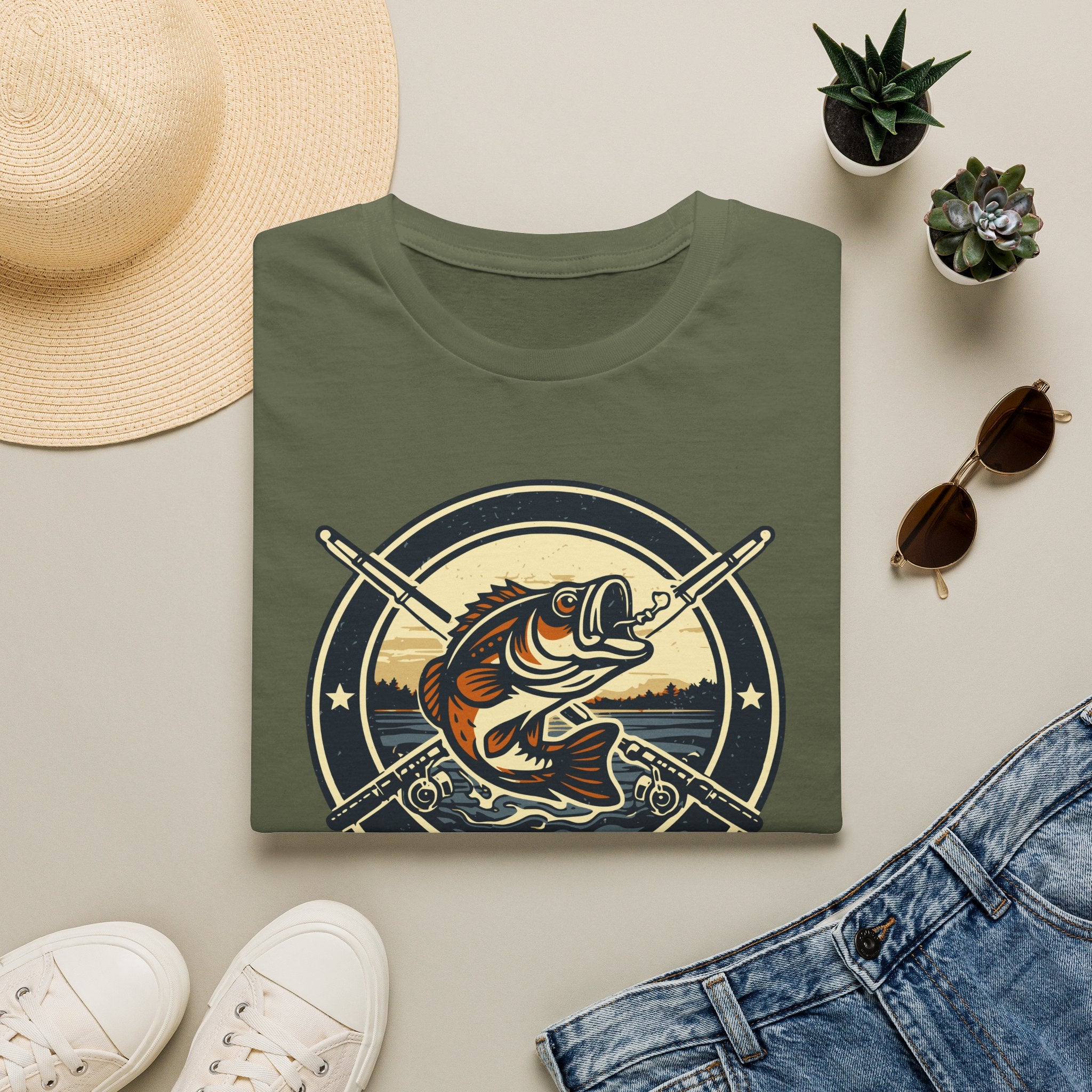 Fish S&P 2 Template 2 design 1 Bass Fishing Badge