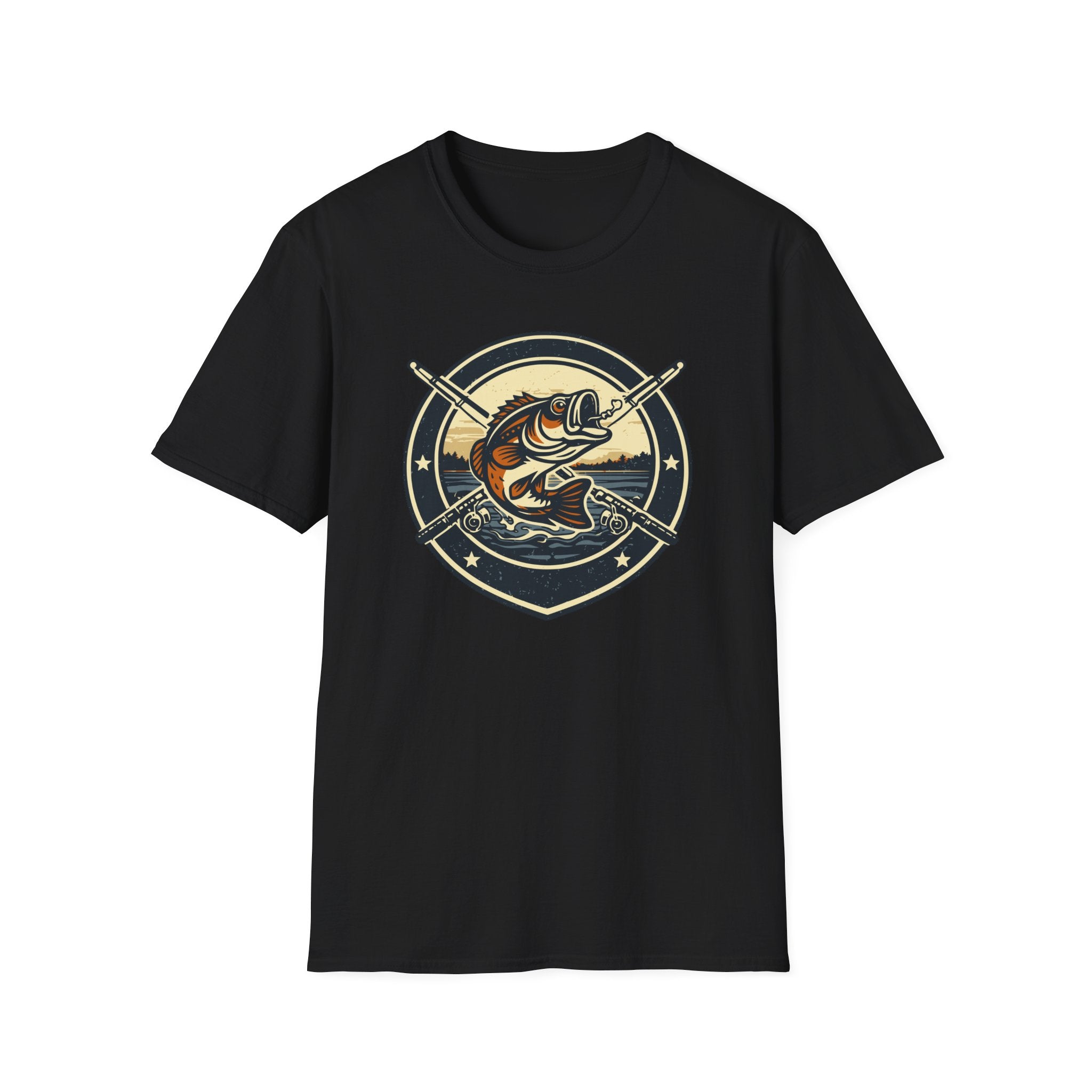 Fish S&P 2 Template 2 design 1 Bass Fishing Badge