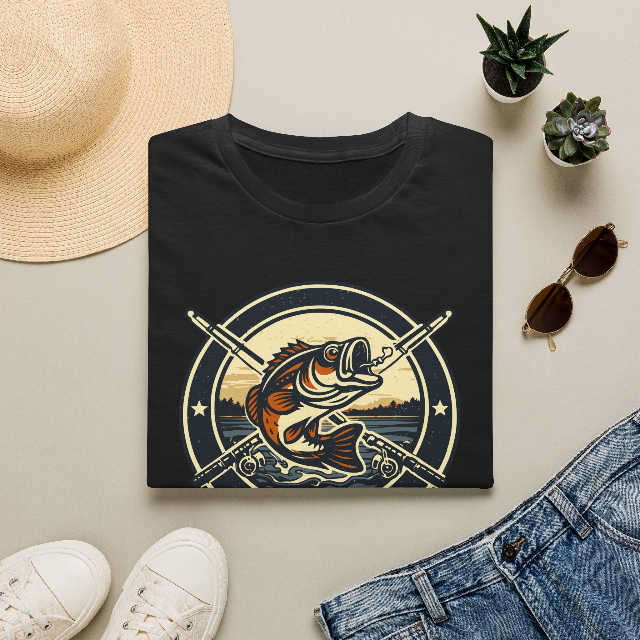 Fish S&P 2 Template 2 design 1 Bass Fishing Badge